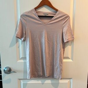 COS Dusty Rose Silky V-Neck T-Shirt
